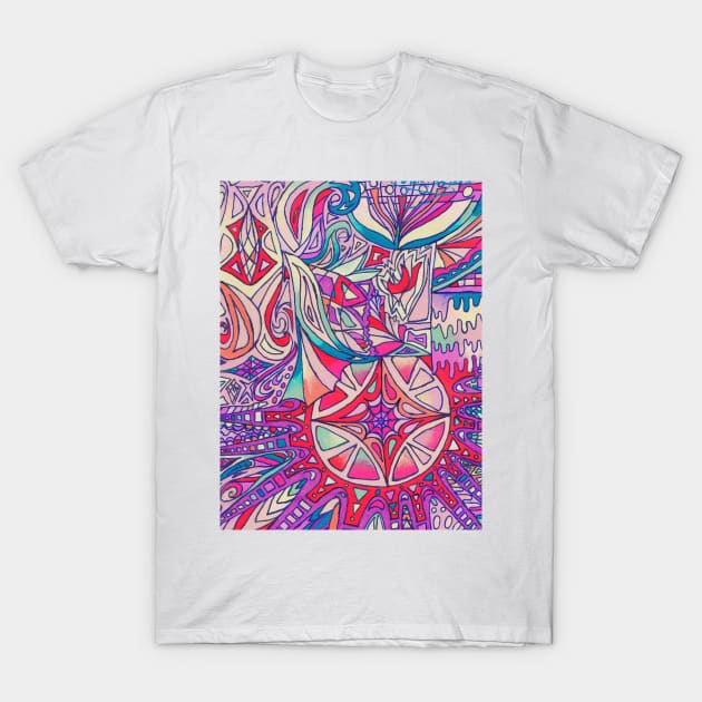 Sky Color Doodle T-Shirt by Missing Keys Inc